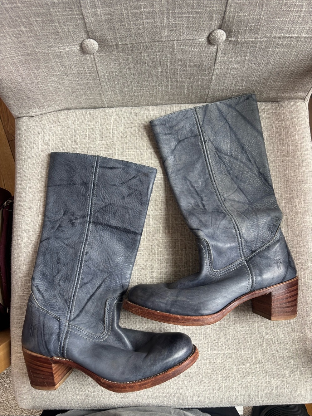 Marbled Blue Frye Campus Boots
